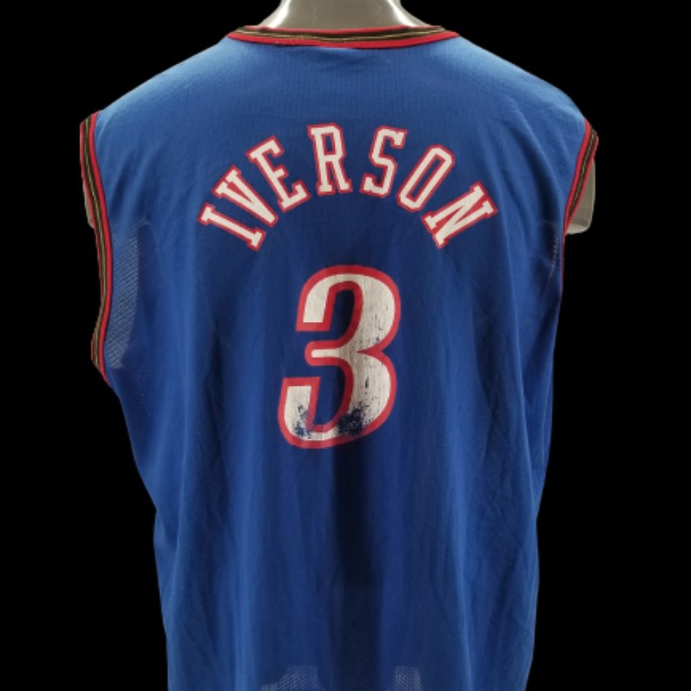 Vintage Champion Philadelphia Sixers ALLEN IVERSON NBA Basketball Jersey Men 48 - Picture 3 of 10